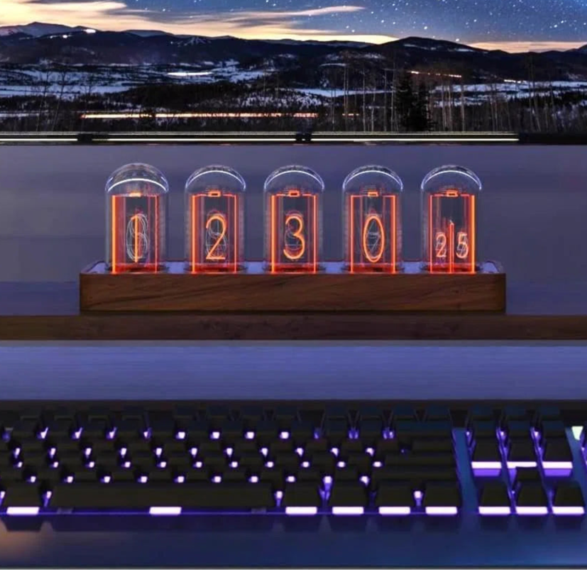 Nixie Tube Clock with Wi-Fi SYNC, Alarm & Timer, 12H/24H Display