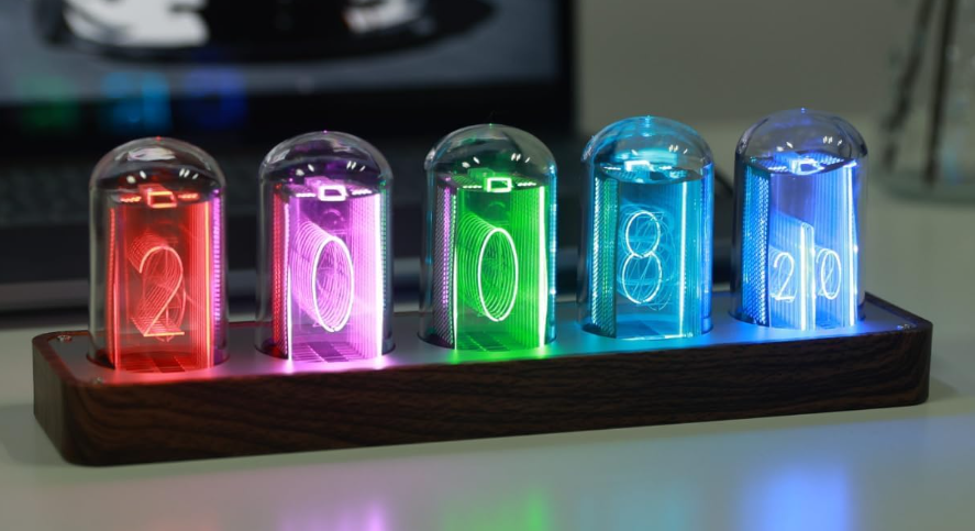 Nixie Tube Clock with Wi-Fi SYNC, Alarm & Timer, 12H/24H Display