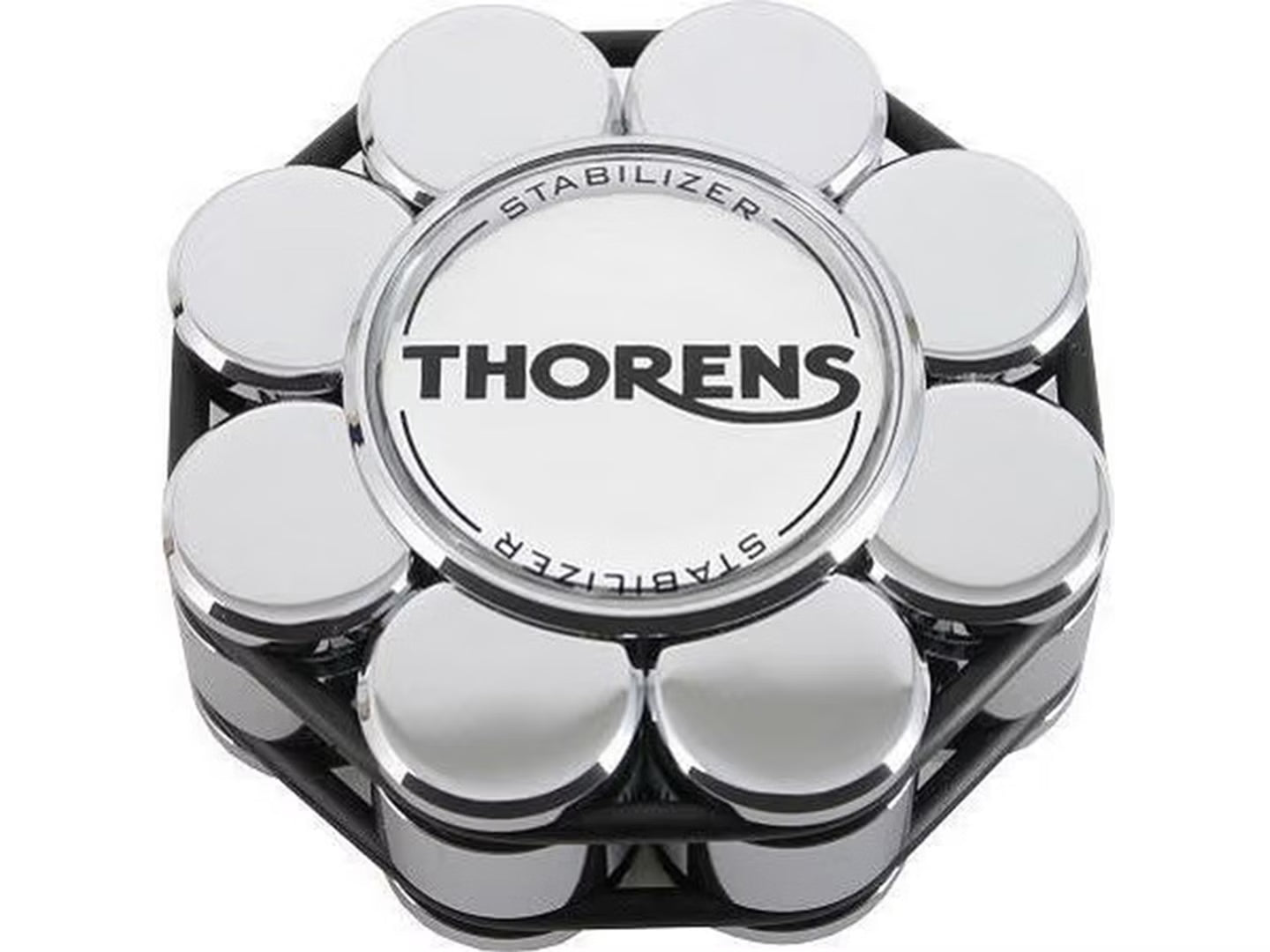 Thorens Chrome Record Stabilizer with Wooden Box - Dedicated Audio Thorens Chrome Record Stabilizer with Wooden Box - Dedicated Audio
