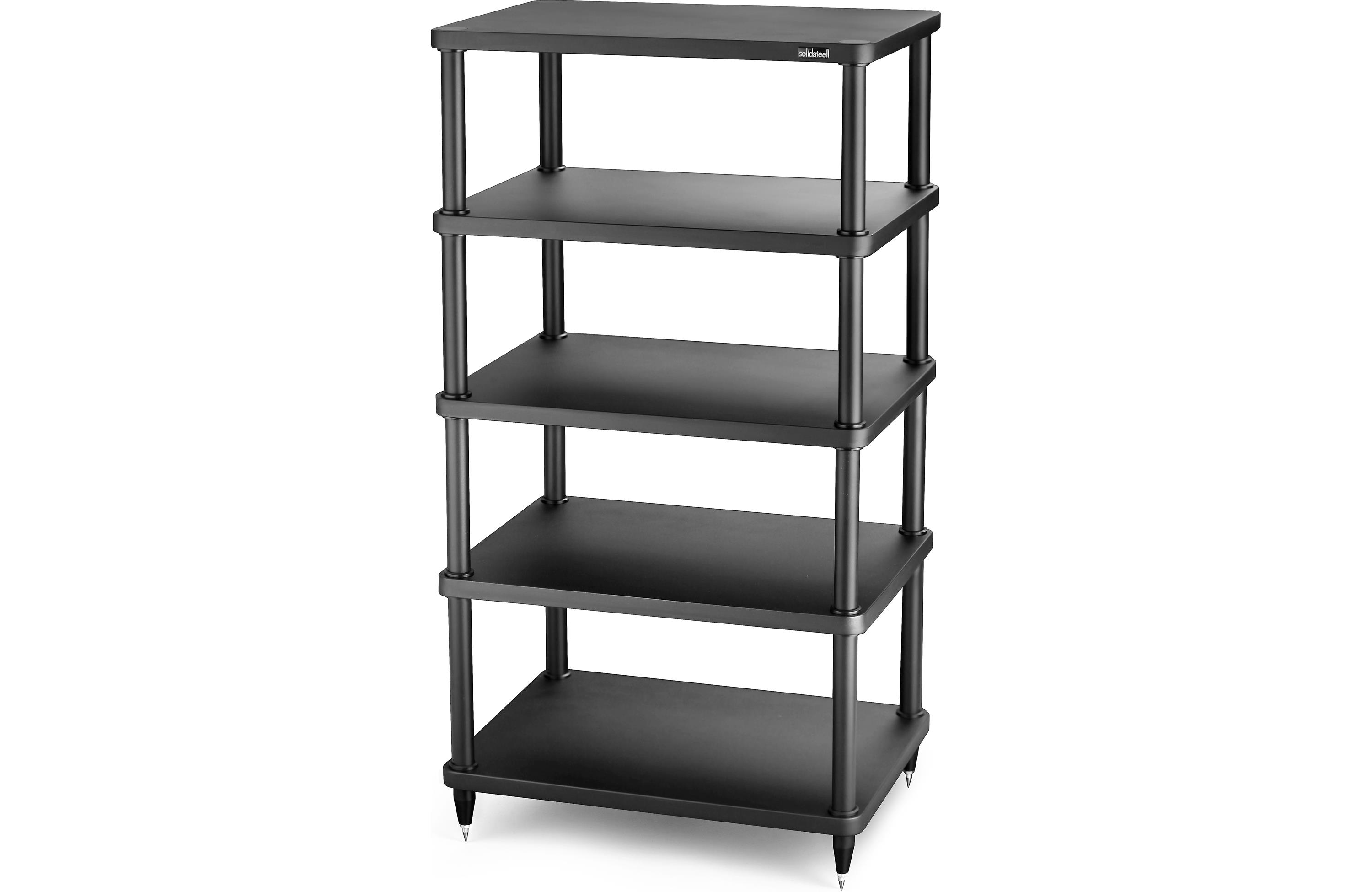 Five Shelf Rack Solidsteel S3-5 Five-Shelf Audio Rack - Black - Dedicated Audio