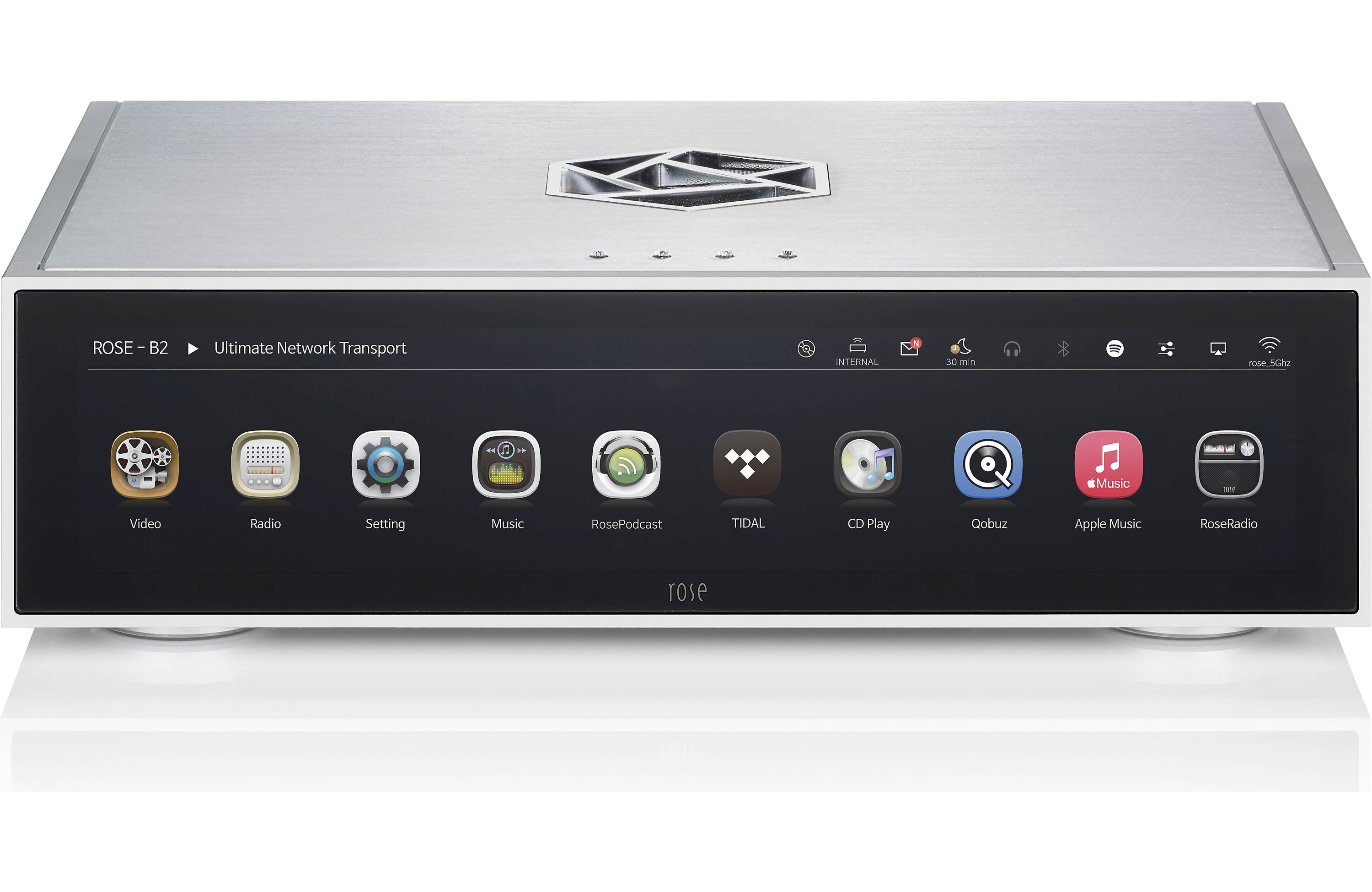 Rose Audio Screen HiFi Rose RS130 Audio and 4K Video Network Streaming Transport ...