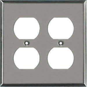 Outlet Wall Plate - Stainless Steel - Dual