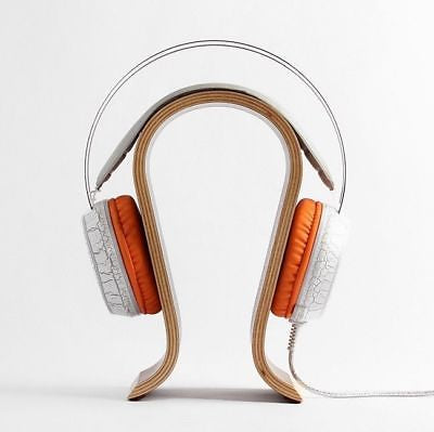Headphone Stand, Curved Headphone Holder, Wooden Headphone Head Natural and  Walnut Wood 