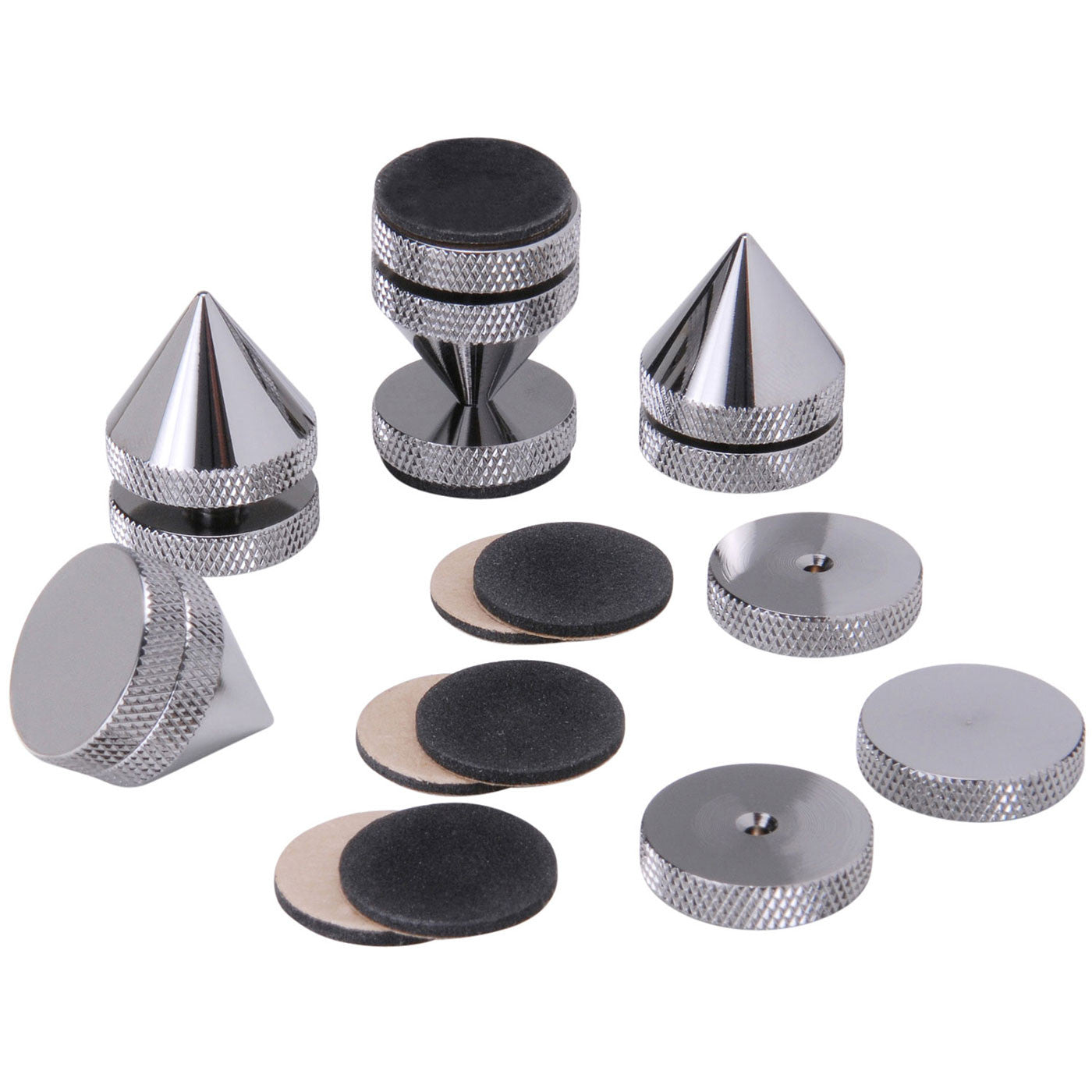Height Adjustable Isolation Cones - Spikes - Black Chrome
