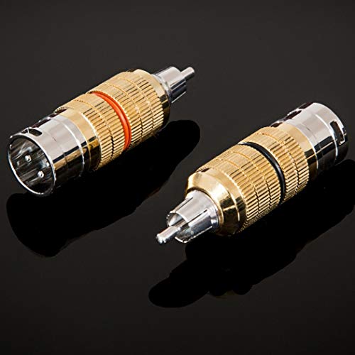 Cardas Gold Premium CGA XLR Adapters - XLR Male to RCA Male - PAIR -  Dedicated Audio