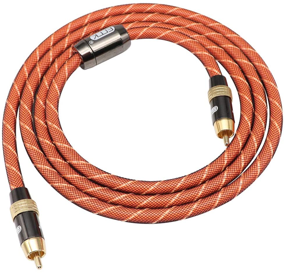 EITK Digital Audio Coaxial Cable Dual Shielded with RCA Gold-Plated  Connectors - 1.5M