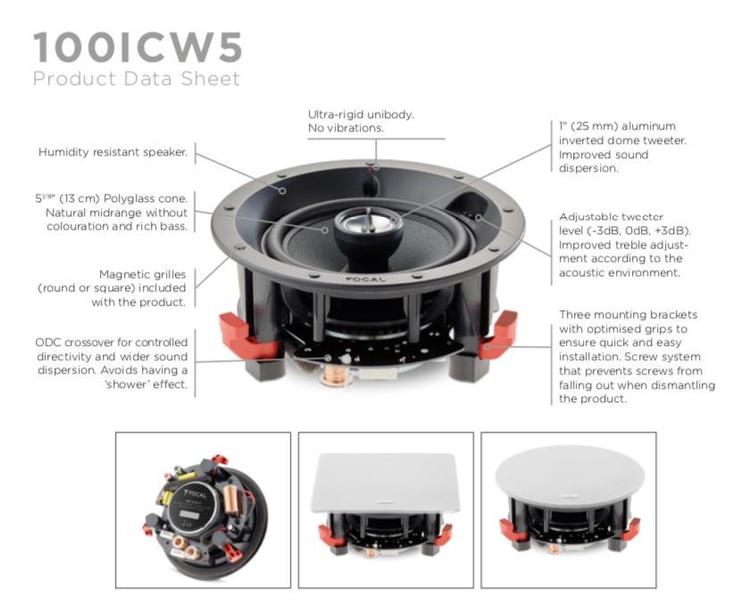 Focal 100 ICW 5 In-Wall Loudspeaker - EACH