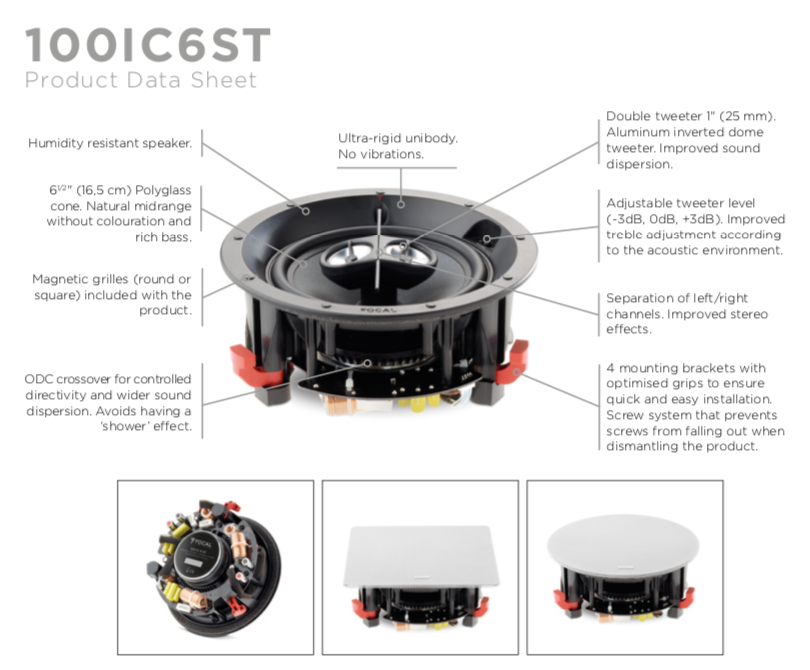 Focal 100 IC6 ST In-Wall Loudspeaker - EACH